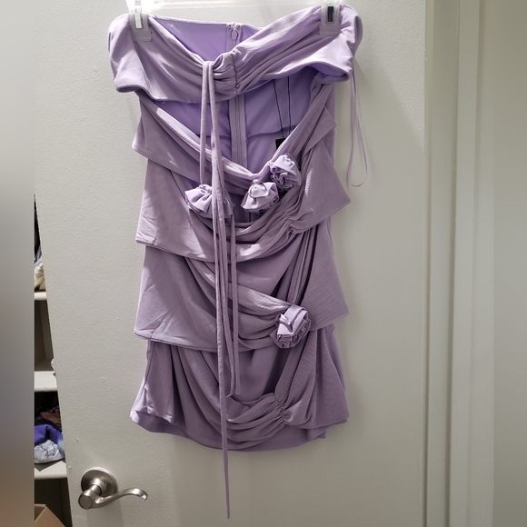 XL Lilac Mesh Applique Dress - Picture 4 of 5